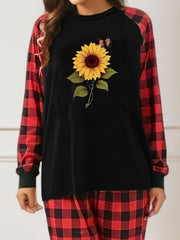 Sunflower & Butterfly Print Lounge Set
