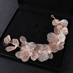 Golden Leaf Pearl Headband Vintage Baroque Hair Piece