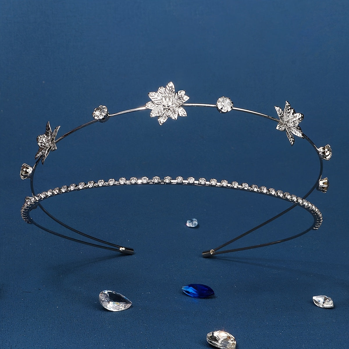Crystal Bridal Tiaras Crown For Women Zircon Bridal Crown Silvery