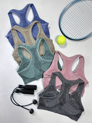 5pcs Racerback Sports Bra Women Beauty Back Yoga Bra No Steel Ring