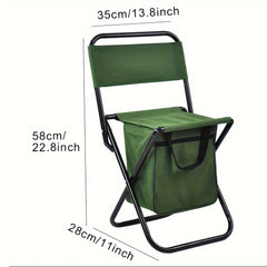 Backpack Cooler Chair Portable Backrest Chair Compact Foldable Camping Fishing