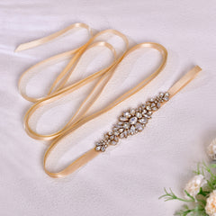 Bohemian Style Bridal Sash Vintage Glass Diamond Waist Belt