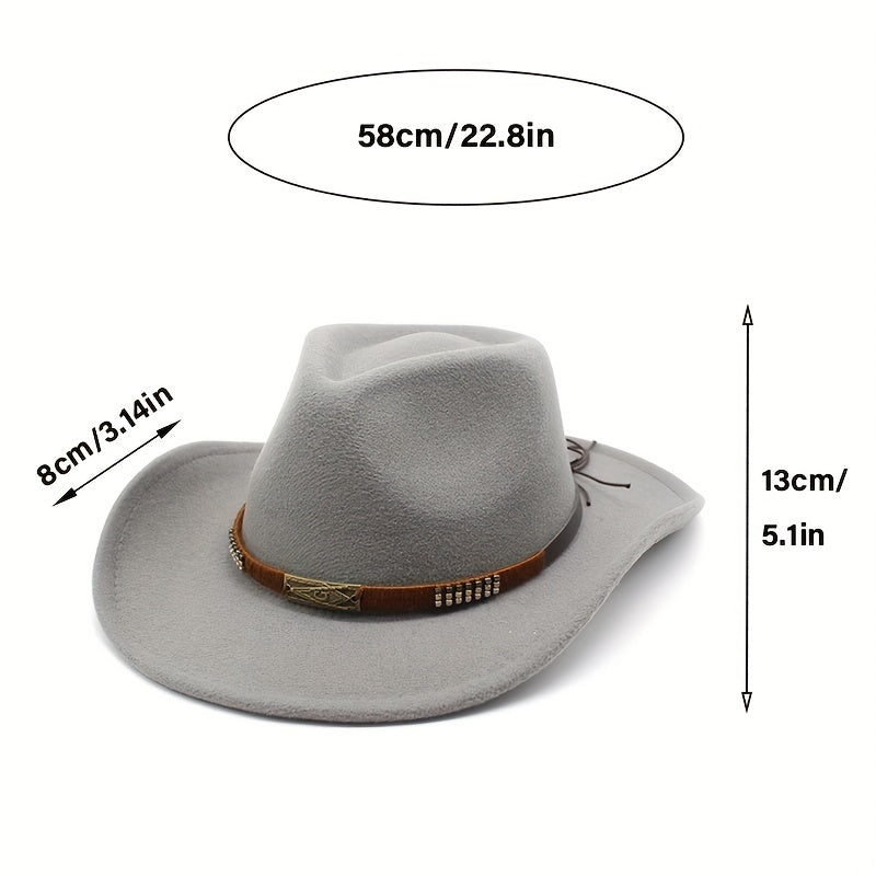 Men's British Style Jazz Hat Coffee Woolen Top Hat