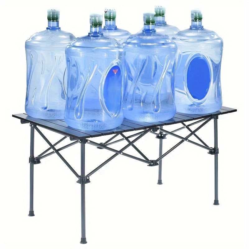 Portable Foldable Wood Grain Aluminum Table for Picnic BBQ Camping