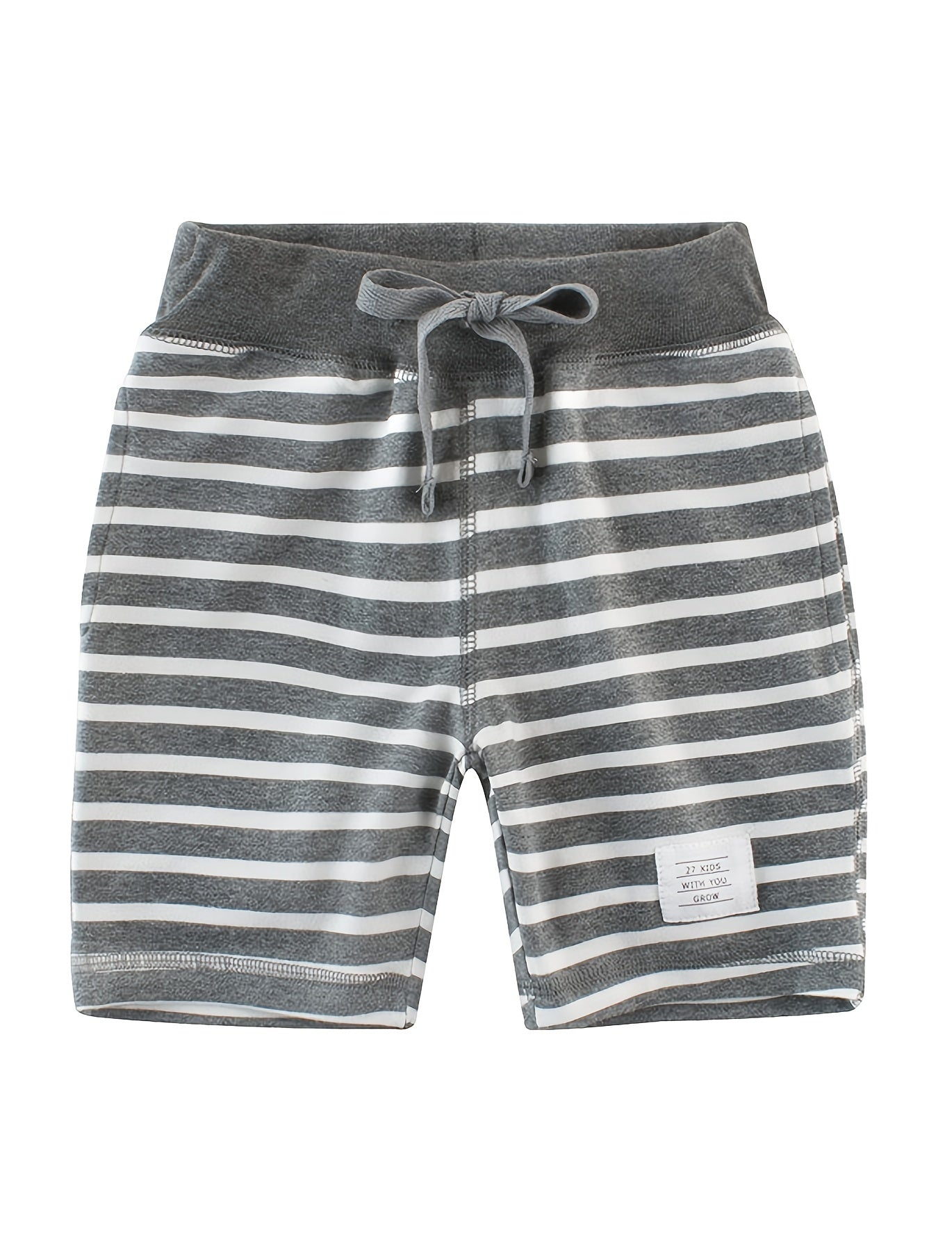 Boys Striped Shorts Drawstring Waist Kids Summer Clothes