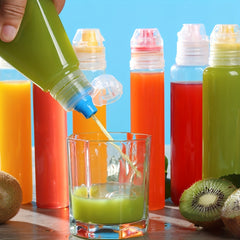 6pcs Portable Straw Bottle Lid Beverage Bottle Screw Lids With Straw