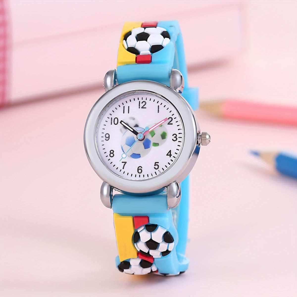 Colorful Football Graphic Quartz Watch for Kids