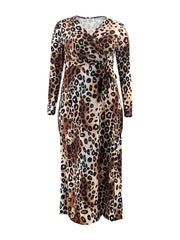 Leopard Print Long Sleeve Dress