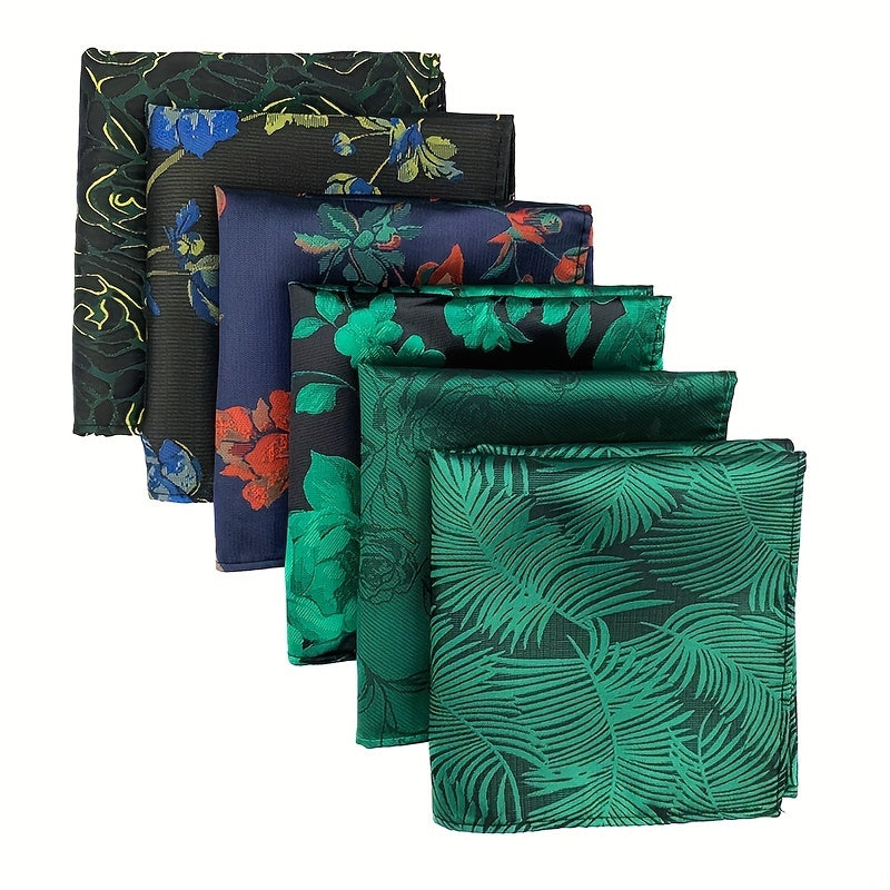 6pcs Men's Handkerchief Square Towel Paisley Flower Suit Pocket Combo