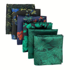 6pcs Men's Handkerchief Square Towel Paisley Flower Suit Pocket Combo