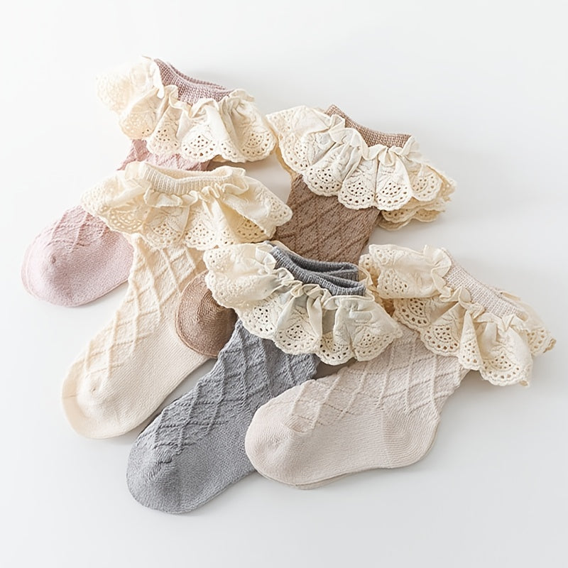 Baby Girls Ruffle Lace Dance Socks