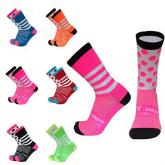 Men's Professional Stripes Dots Socks Nylon Outdoor Cycling