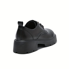 Comfortable Chunky Heel Oxfords Lace Up Shoes Women's Walking Shoes