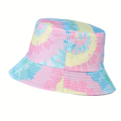 Unisex Tie Dye Sunshade Bucket Hat Double Sided Hat