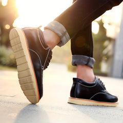 Men's Moc Toe Derby Shoes Lace up Front Casual Shoes