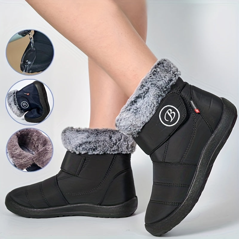 Thermal Fur Lined Snow Boots Plush Winter Keep Warm Wear Resistance