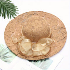Lace Sun Hat Mesh Flower Decor UV Protection