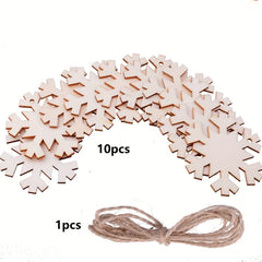 10pcs Wooden Christmas Tree Hanging Decoration DIY Crafts 3inch