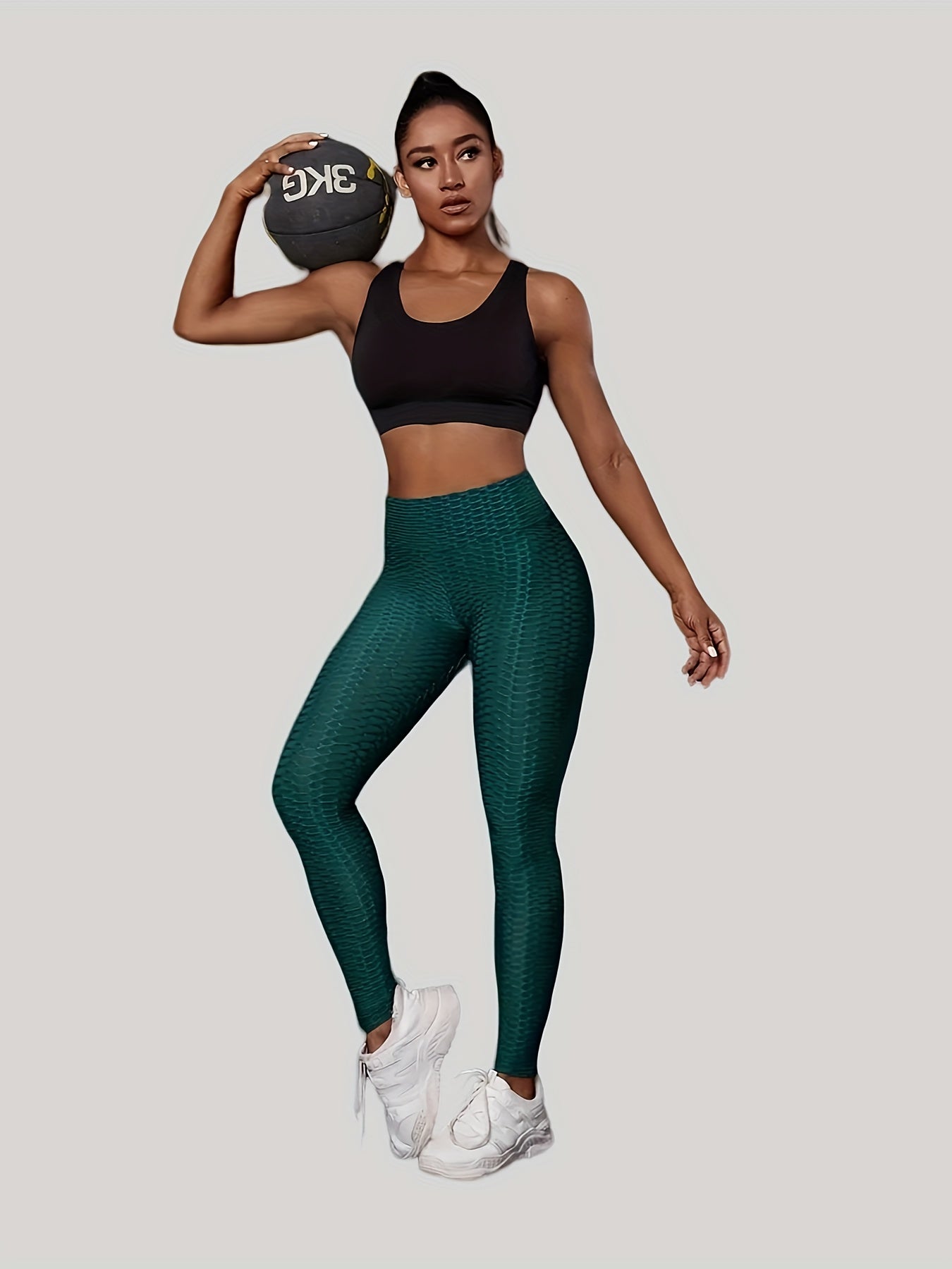 High Waist Honeycomb Yoga Leggings for Women