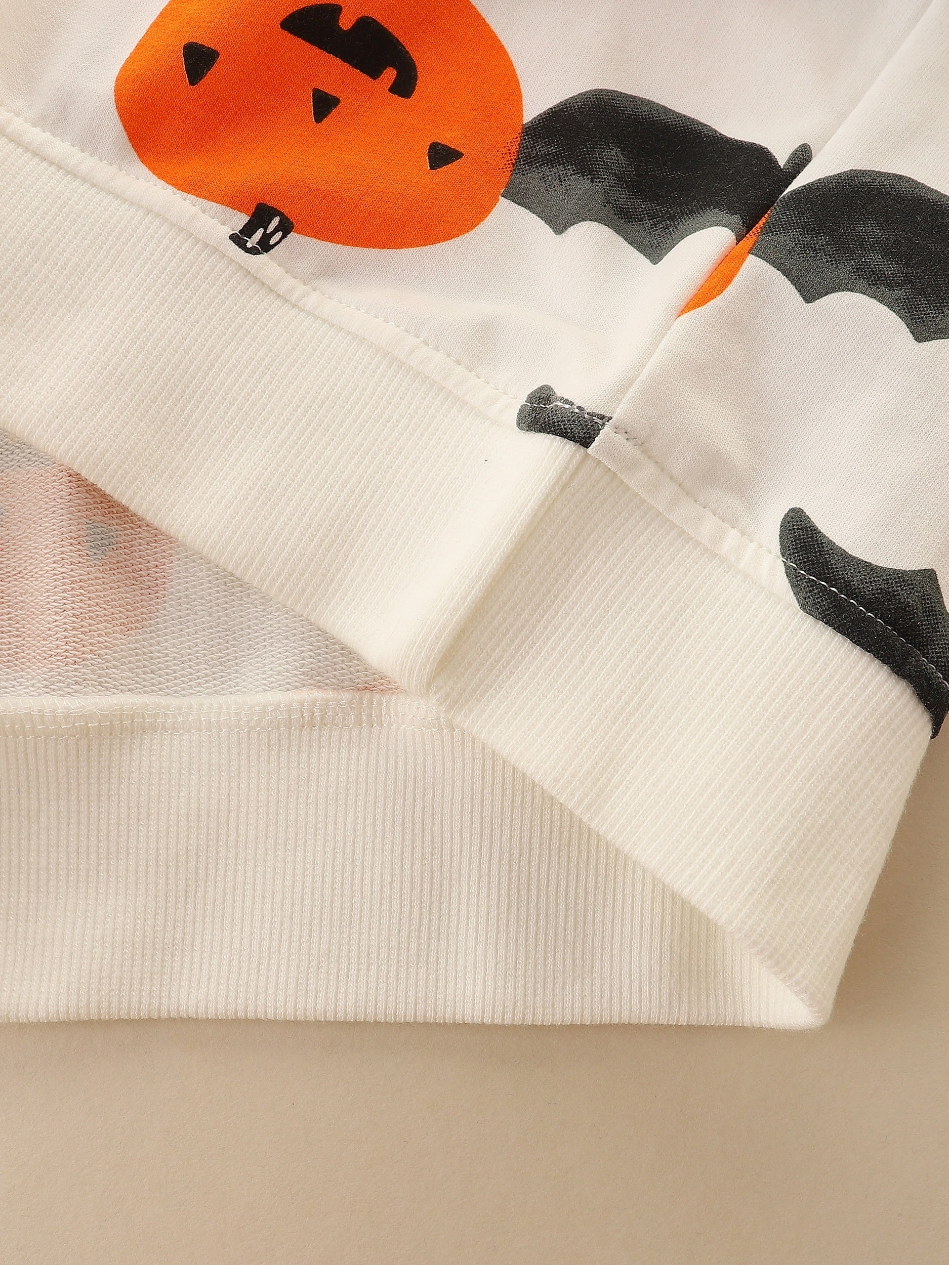 Halloween Pumpkin Bat Print Boys Sweatshirt Long Sleeve Crew Neck