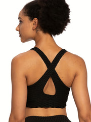 Breathable Sports Bra Cross Jacquard Intimates