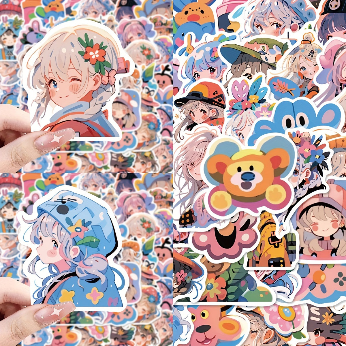 50pcs Painted Graffiti Stickers Waterproof DIY Stickers For Guitar Skateboard