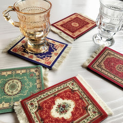 Ethnic Persian Style Tassel Coaster Mats for Home, 1pc