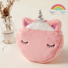 Girls Unicorn Plush Crossbody Bag for Kids