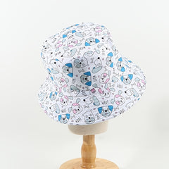 Dog Print Bucket Hat Lightweight Summer Sun Visor Cap