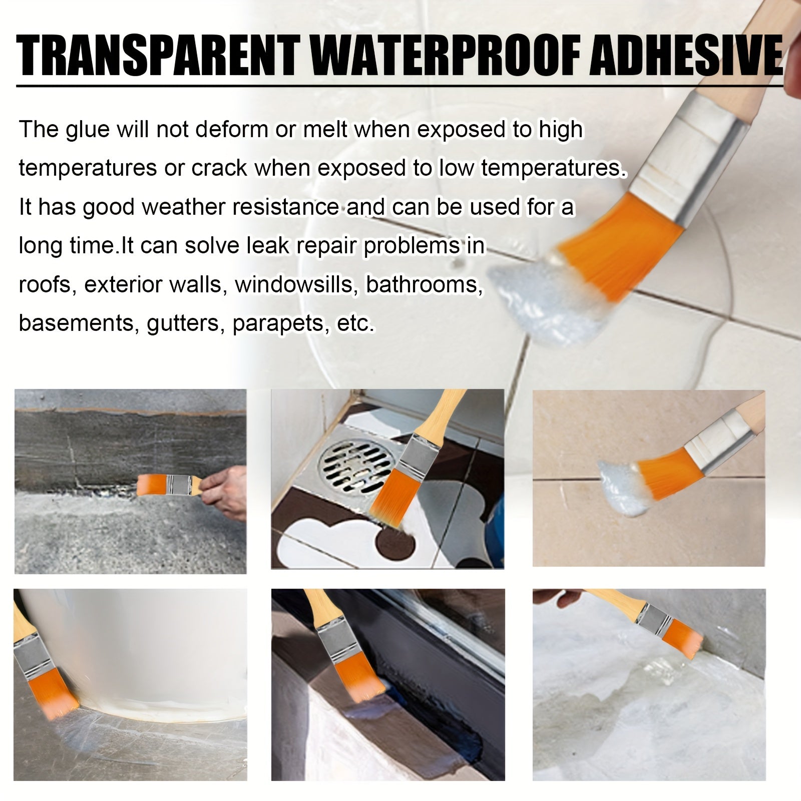 Waterproof Transparent Glue for Repairing Toilet Wall Leaks