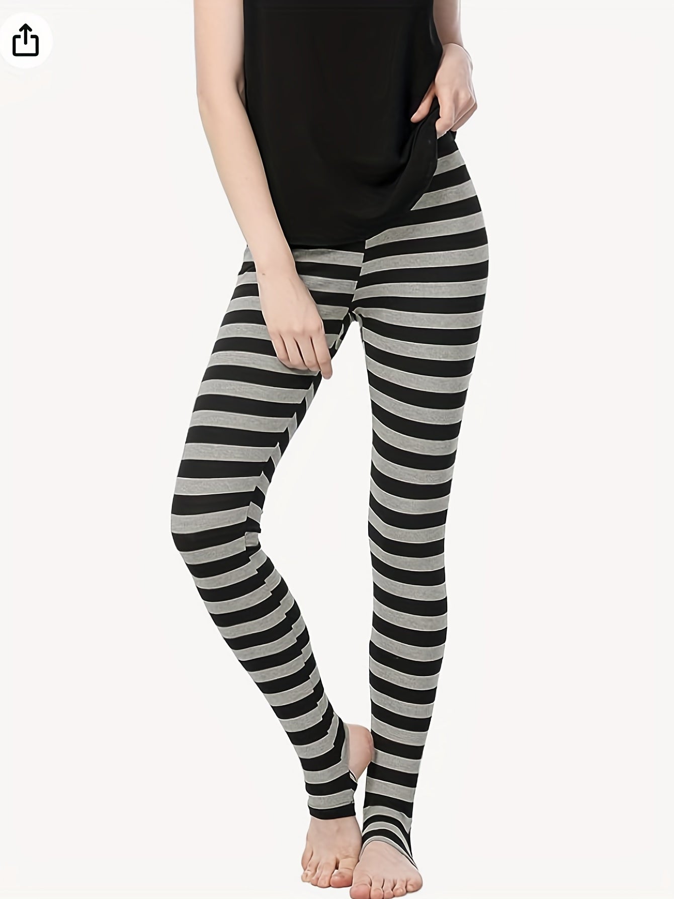 Striped Print High Waist Yoga Leggings