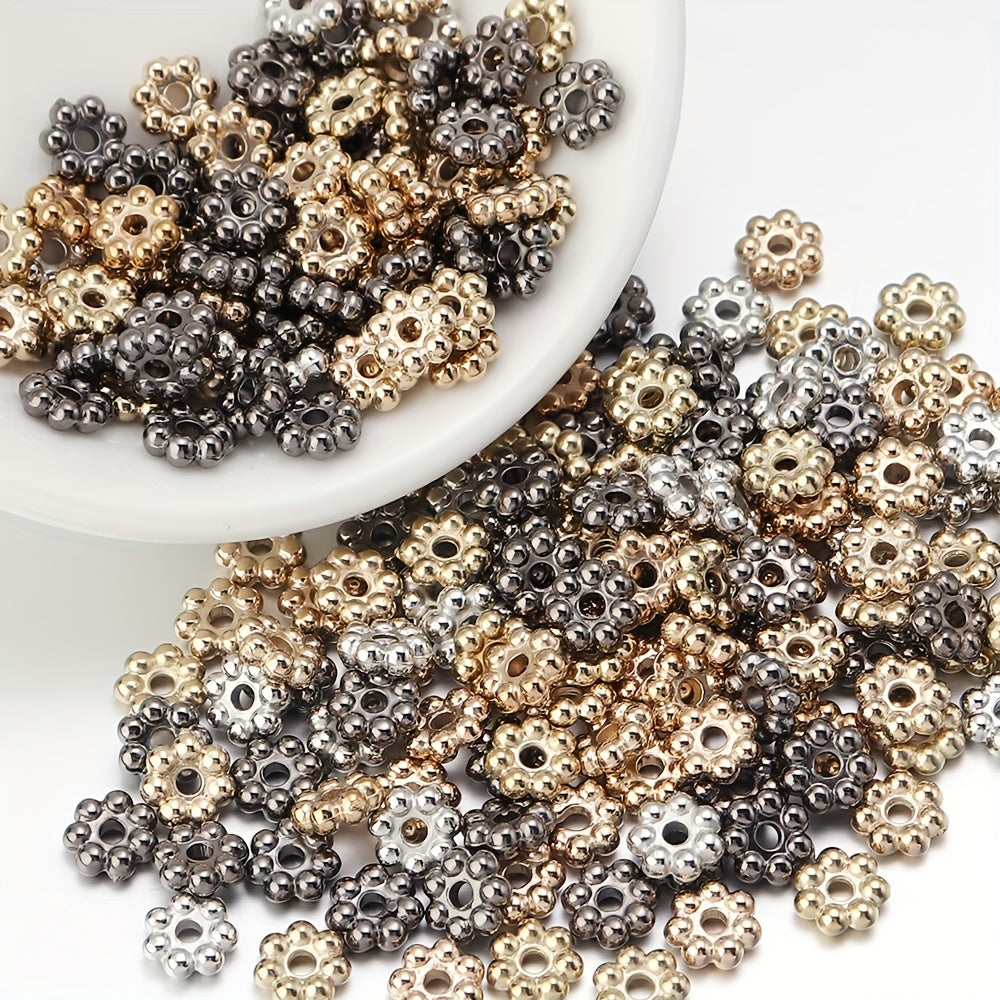 500pcs Snowflake Flake Spacer Loose Beads DIY Bracelet Necklace Beaded Jewelry