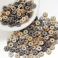 500pcs Snowflake Flake Spacer Loose Beads DIY Bracelet Necklace Beaded Jewelry