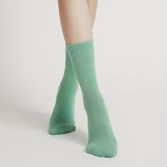 Mid Calf Yoga Socks Anti skid Breathable Sweat Absorption Gripper Socks