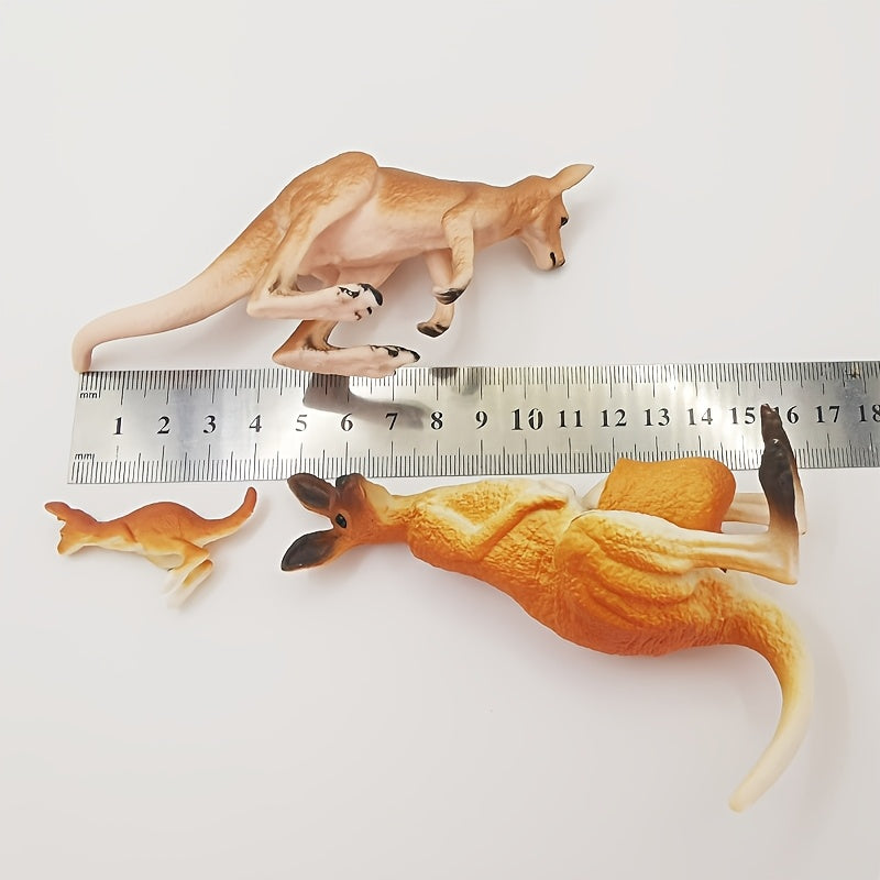 Realistic Kangaroo Figurine with Removable Joey - Home Decor and Ornament