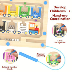 Wooden Magnetic Number Maze Train Toy