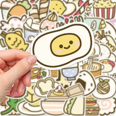 50pcs Cartoon Food Doodle Waterproof Stickers DIY Creative Toys