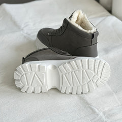Women's Plush Lined Thermal Snow Boots Non Slip Chunky Shoes