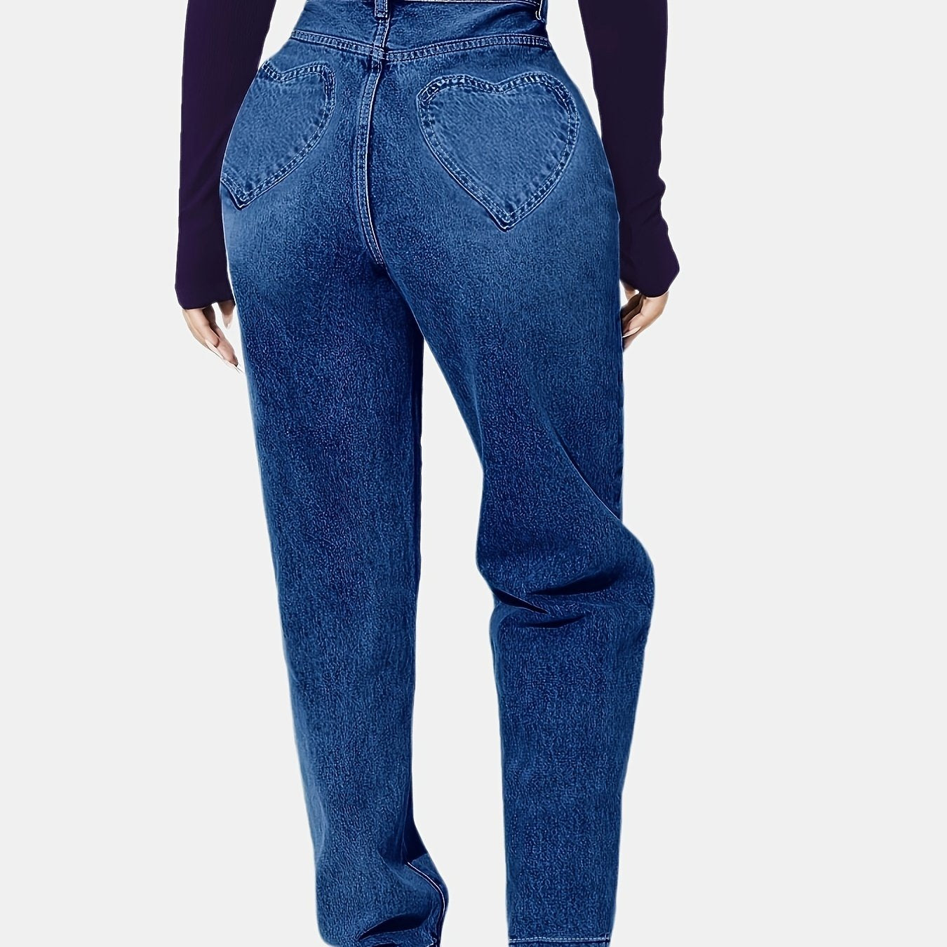 Dark Mom Jeans High Waist Slash Pockets High Rise Straight Denim Pants