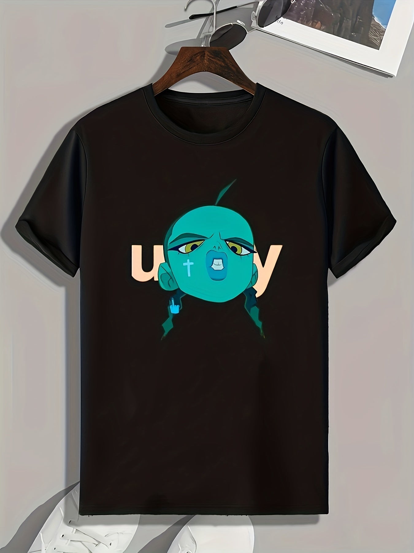 Funny Cartoon Print Men's Graphic T-Shirt Casual Comfy Tees for Summer