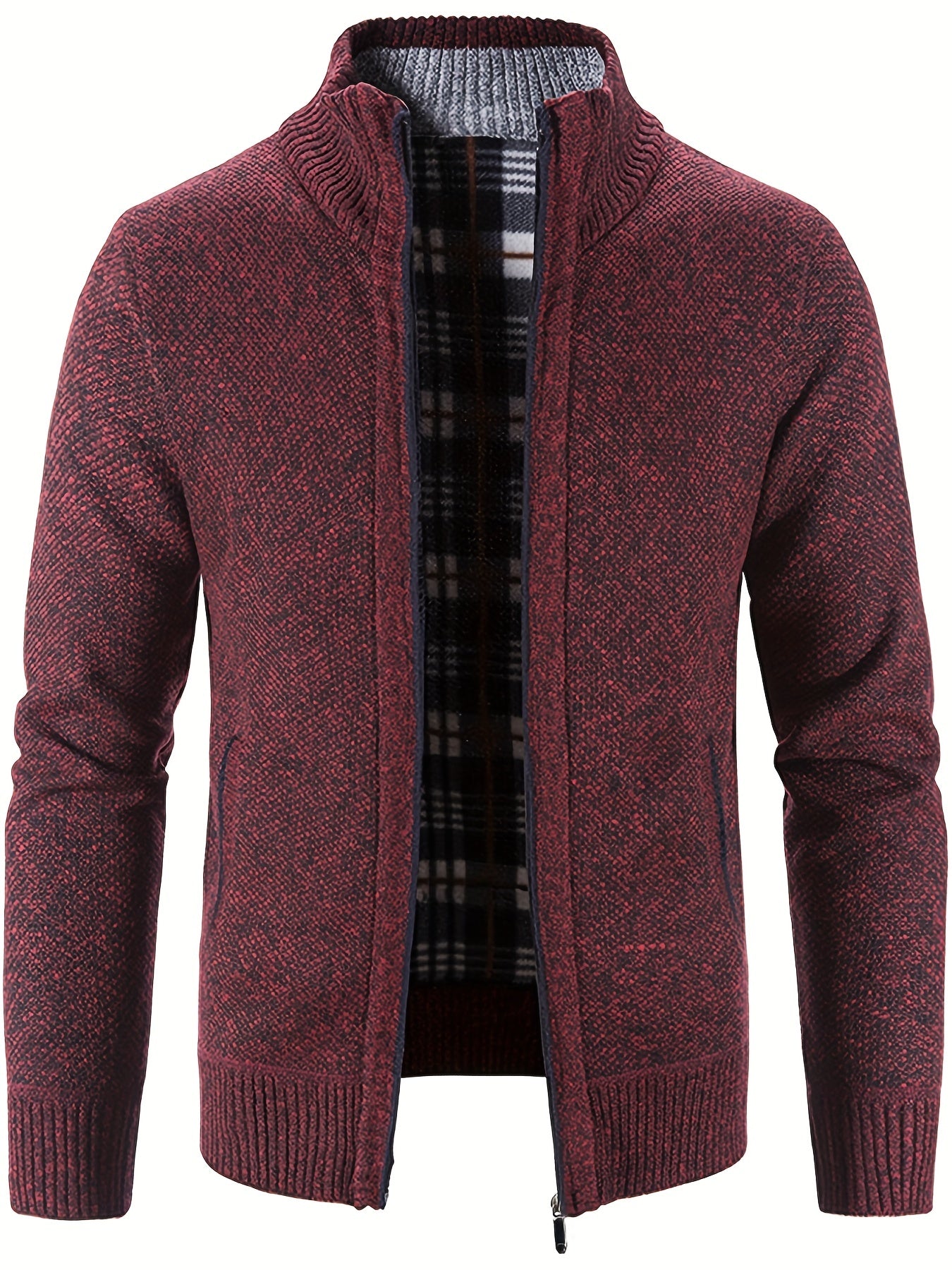 Men's Fleece Jacket Casual Comfortable Zip Up Cardigan