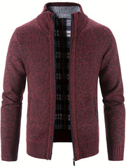 Men's Fleece Jacket Casual Comfortable Zip Up Cardigan
