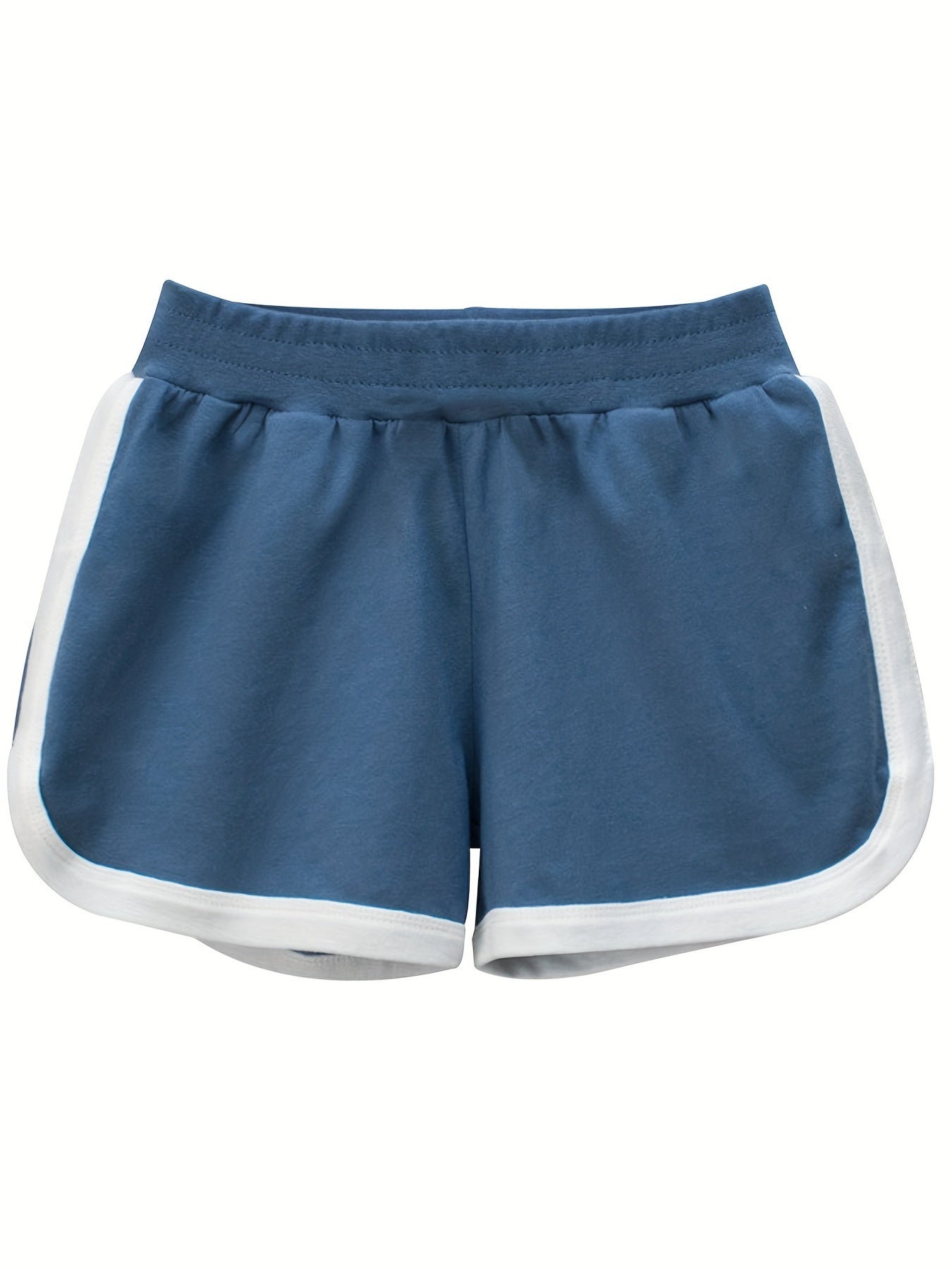 Girls' Contrast Binding Elastic Waist Casual Shorts