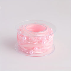 4 Rolls 57m Bead Pearl Ribbon Chiffon & Organza Lace Trims Wedding Christmas Tre