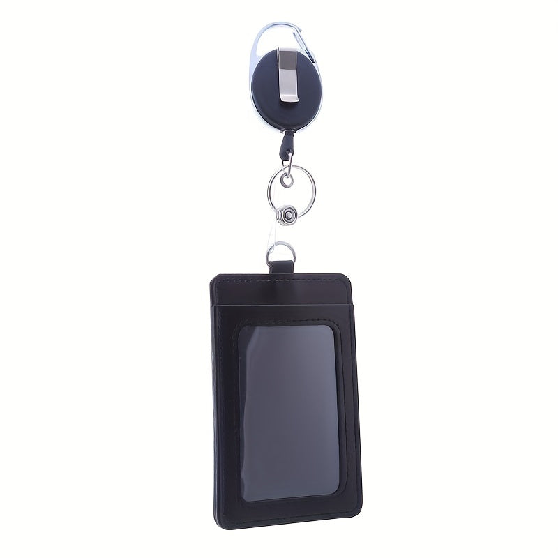 Retractable Buckle PU Card Holder Cover