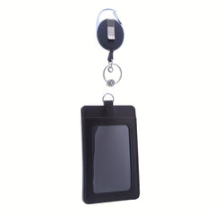 Retractable Buckle PU Card Holder Cover
