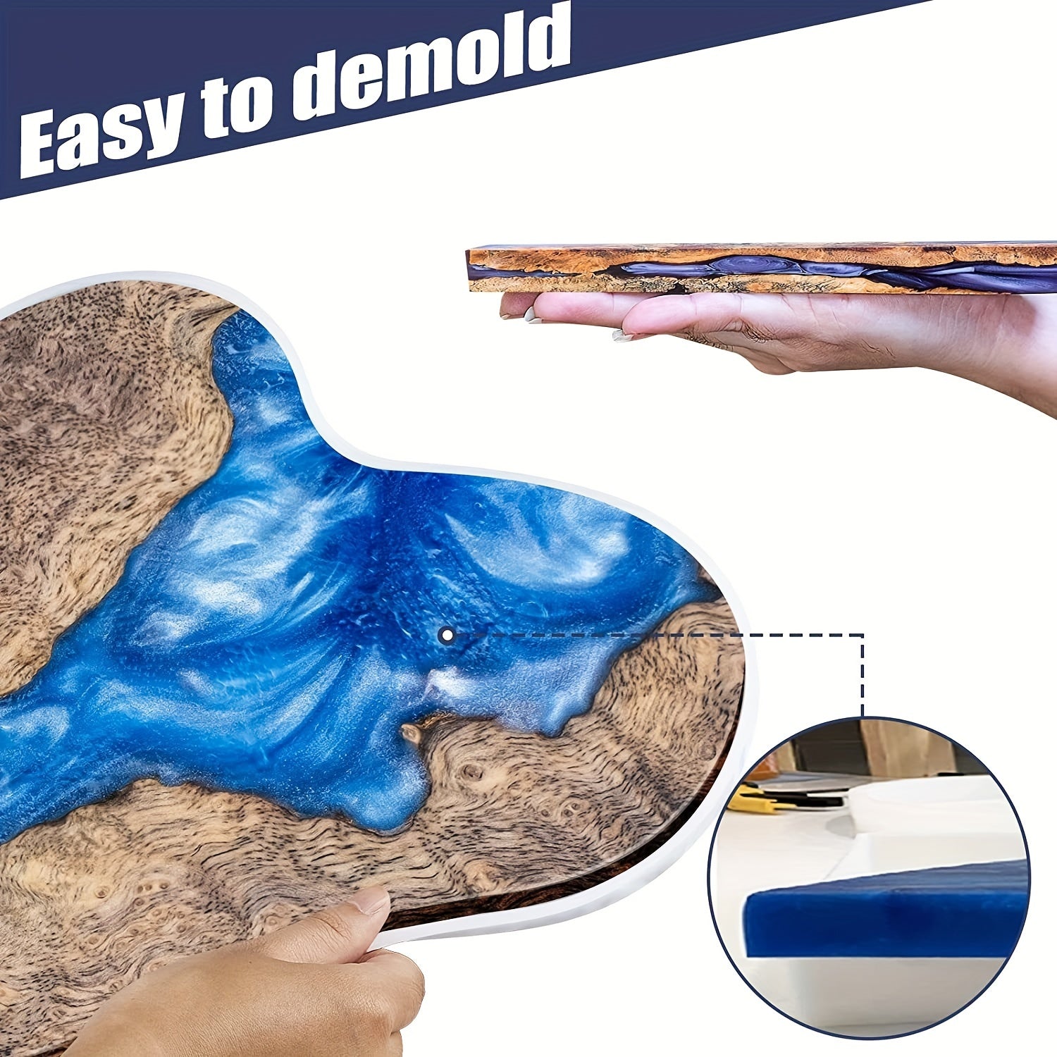 Resin Table Mold Set 96 Cm Silicone Tray Molds With Legs