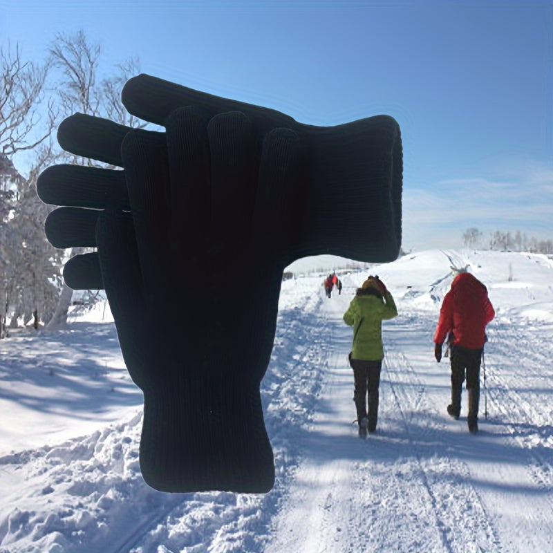 Plush Lined Coldproof Gloves Knitted Warm Winter Gloves