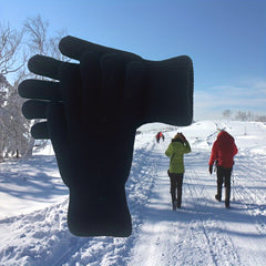 Plush Lined Coldproof Gloves Knitted Warm Winter Gloves