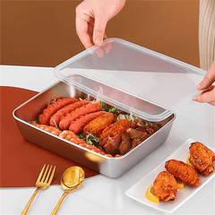 304 Stainless Steel Fresh Keeping Boxes - Rectangular Steaming Plates